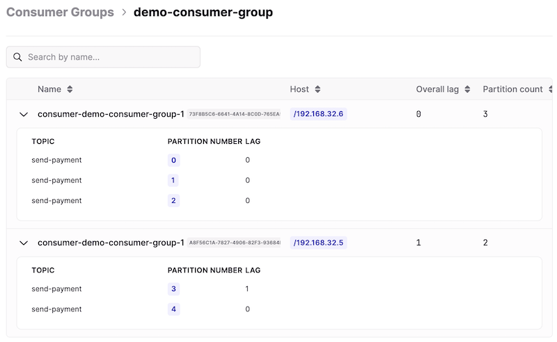 Figure 8: Consumer group details